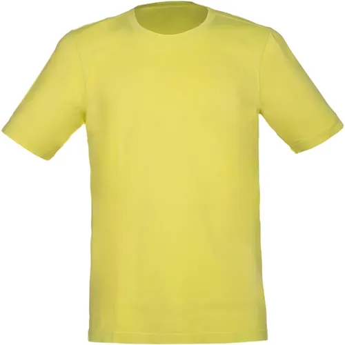Limettengrünes Vintage Baumwoll T-Shirt , Herren, Größe: 4XL - Gran Sasso - Modalova