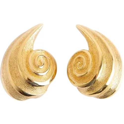 Pre-owned Jewellery, female, , Size: ONE SIZE Pre-owned Gold earrings - Dior Vintage - Modalova