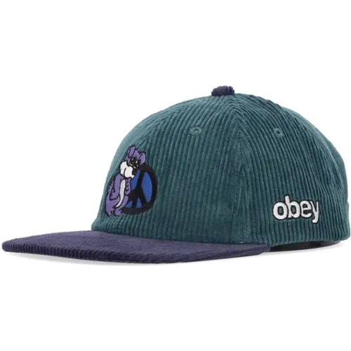 Caps, male, , Size: ONE SIZE Dark Cedar Flat Brim Cap - Obey - Modalova