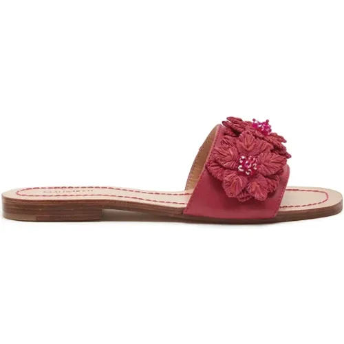 Raffia Blume Capri Sandalen , Damen, Größe: 38 EU - MALIPARMI - Modalova