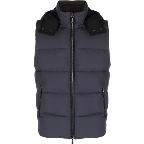 Vests, male, , Size: L Padded High Neck Vest - Moorer - Modalova