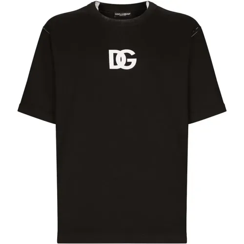 Roma Logo T-Shirt - Men`s Short Sleeve , male, Sizes: 3XL, L, M - Dolce & Gabbana - Modalova