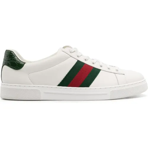 Sneakers with Green and Red Web , male, Sizes: 7 1/2 UK, 6 UK - Gucci - Modalova