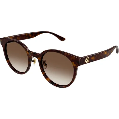 Havana/ Shaded Sunglasses , female, Sizes: 54 MM - Gucci - Modalova