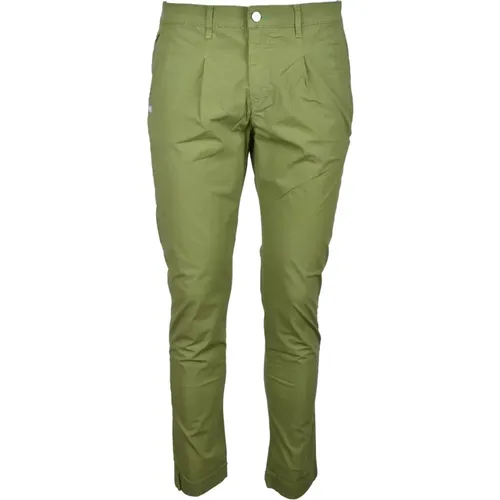 Chinos, male, , Size: W30 Gray Cotton Elastane Pants - Daniele Alessandrini - Modalova