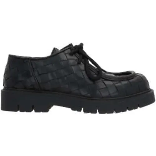 Leather Flat Shoes with Intrecciato VN Pattern , male, Sizes: 11 UK - Bottega Veneta - Modalova