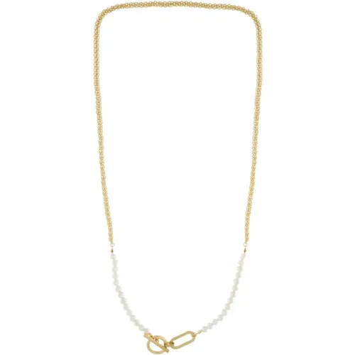 Audrey Perlen T-Bar Halskette Gold , Damen, Größe: ONE Size - Dansk Copenhagen - Modalova