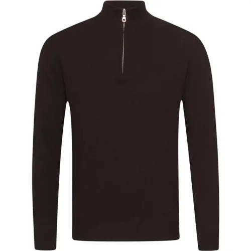 Turtlenecks, male, , Size: XL Wool-Cashmere Half Zip Sweater - Oscar Jacobson - Modalova