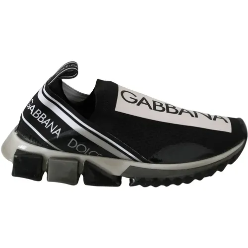 Schwarze Weiße Sorrento Sport Stretch Sneakers - Dolce & Gabbana - Modalova