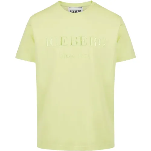 Gelbes T-Shirt mit gesticktem Logo,T-Shirt mit gesticktem Logo - Iceberg - Modalova