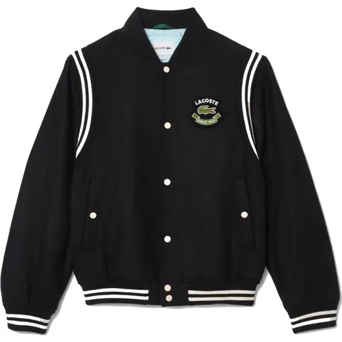 Premium Wool Varsity Jacket Schwarz , Herren, Größe: XL - Lacoste - Modalova