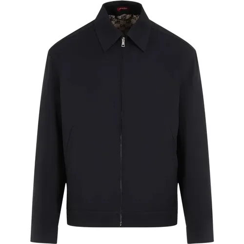 Blaue Jacke für Männer Aw24 Gucci - Gucci - Modalova