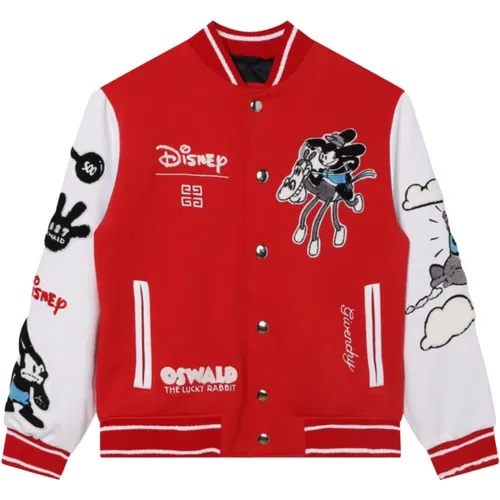 Rote Baseballjacke mit Disney-Kollaboration - Givenchy - Modalova