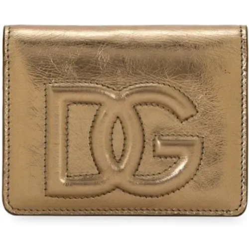 Goldene Geldbörsen - Kleine Lederwaren , Damen, Größe: ONE Size - Dolce & Gabbana - Modalova