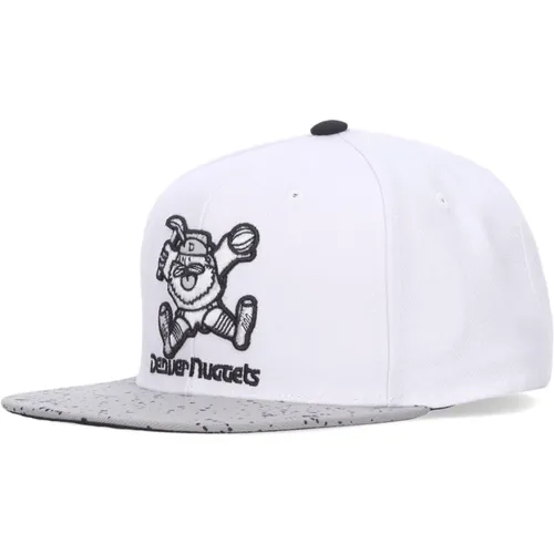 Denver Nuggets Flat Brim Snapback Cap , unisex, Sizes: ONE SIZE - Mitchell & Ness - Modalova