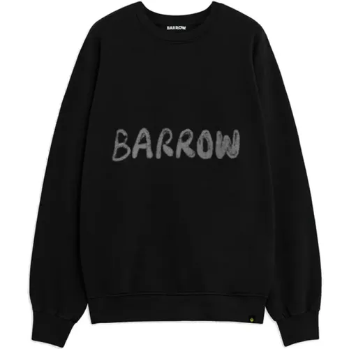 Zerissener Crewneck Pullover mit Gelbem Lächeln , Herren, Größe: M - BARROW - Modalova