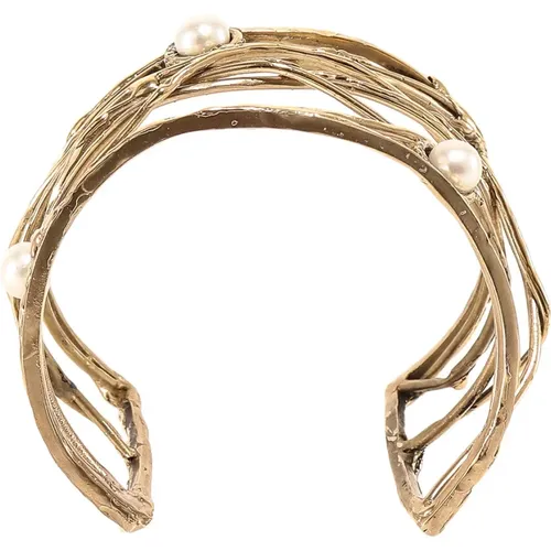 Goldarmbänder mit Perlen-Detail - Axum - Modalova
