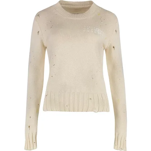 Round-neck Knitwear, female, , Size: L Cotton Crew-neck Sweater - MM6 Maison Margiela - Modalova