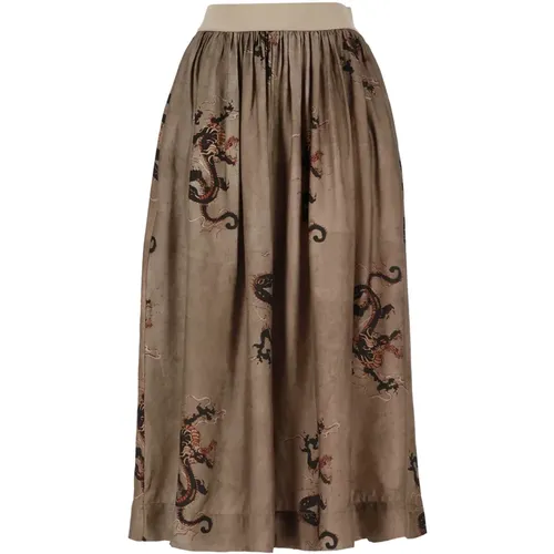 Flared Hem Skirt with Elastic Waist , female, Sizes: L - UMA Wang - Modalova