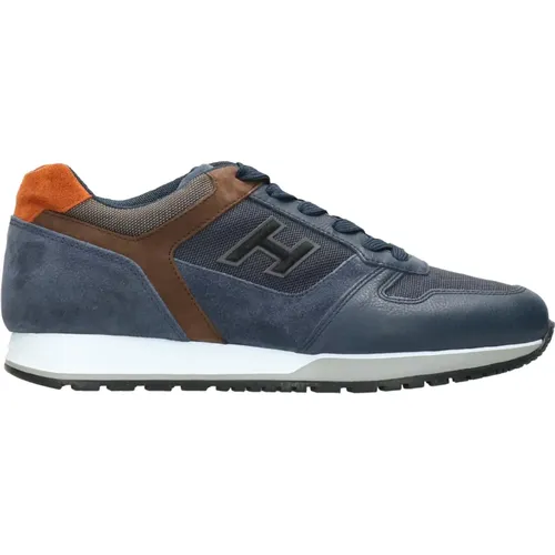 Leather Sneakers with Technical Fabric Inserts , male, Sizes: 8 UK - Hogan - Modalova