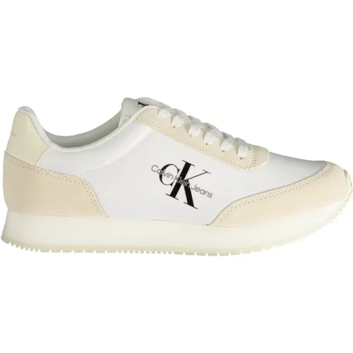 Sporty Lace-Up Sneakers with Contrast Details , female, Sizes: 4 UK, 3 UK, 6 UK, 5 UK, 7 UK, 8 UK - Calvin Klein - Modalova