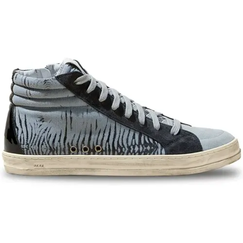 Graue und Schwarze High-Top Sneakers - P448 - Modalova