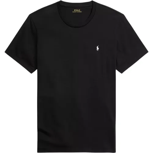 Klassisches Schwarzes Baumwoll-T-Shirt für Männer , Herren, Größe: M - Ralph Lauren - Modalova