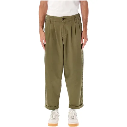 Straight Trousers, male, , Size: W30 Olive Creole Peg Trousers - YMC You Must Create - Modalova