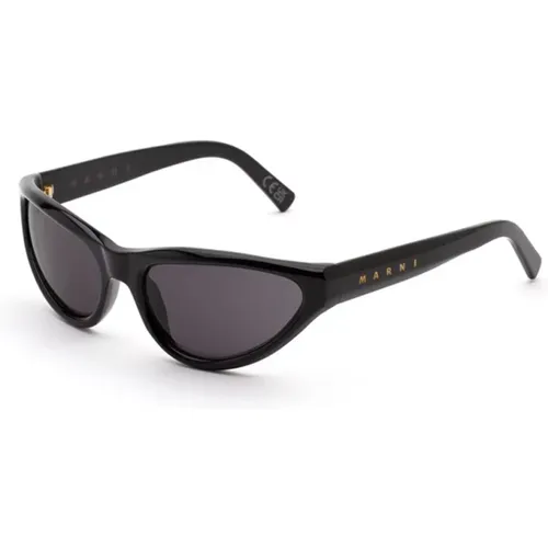 Schwarze FA7 Sonnenbrille, hochwertiges Acetat , unisex, Größe: 60 MM - Marni - Modalova