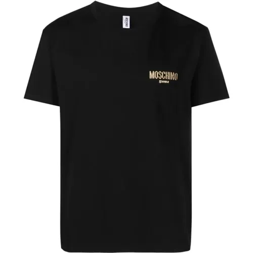 Logo Gold T-Shirt , male, Sizes: S, M - Moschino - Modalova