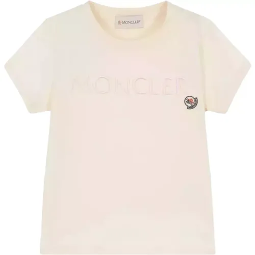 Creme Logo T-Shirt Moncler - Moncler - Modalova