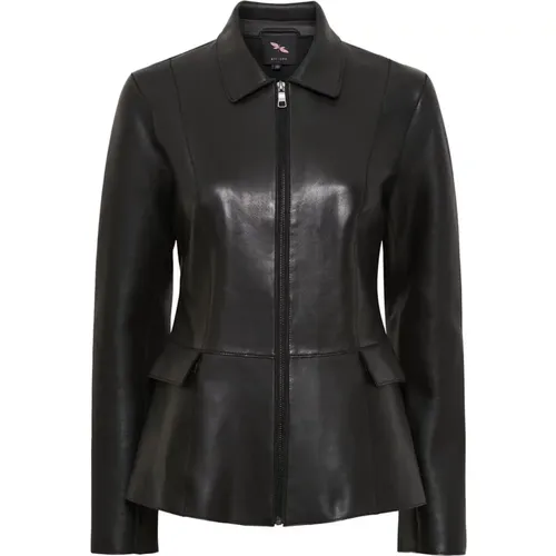 Bonded Leather Jacket , female, Sizes: S, M - Btfcph - Modalova