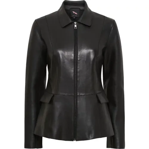 Bonded Leather Jacket , female, Sizes: S, M, L - Btfcph - Modalova