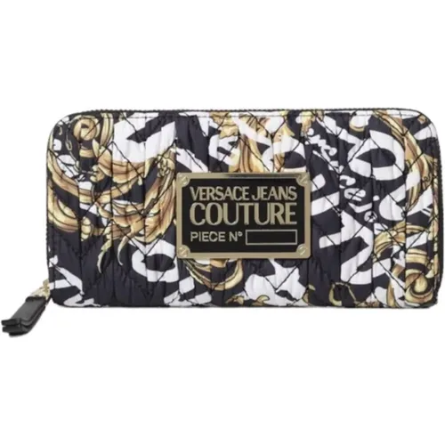 Quilted Logo Brush Couture Wallet , female, Sizes: ONE SIZE - Versace Jeans Couture - Modalova