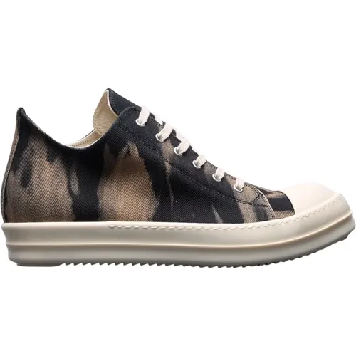 Denim Grafische Low-Top-Sneakers - Rick Owens - Modalova