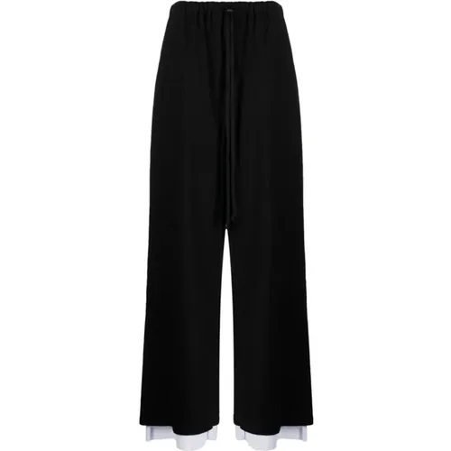 Wide Leg Cotton Trousers , female, Sizes: M - Yohji Yamamoto - Modalova