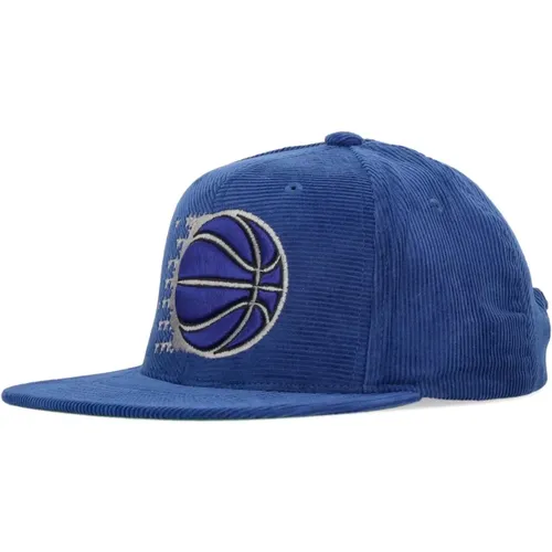 Caps, male, , Size: ONE SIZE Orlando Magic Velvet Flat Brim Cap - Mitchell & Ness - Modalova