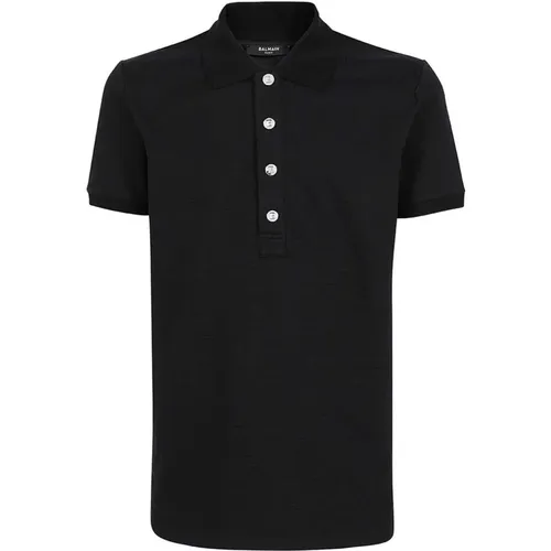 Klassisches Polo Shirt , Herren, Größe: S - Balmain - Modalova