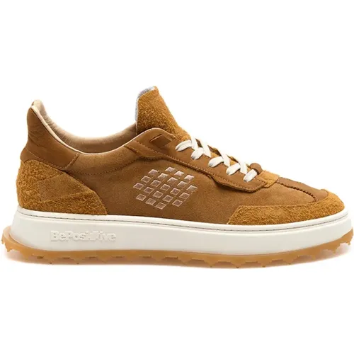 Sneakers in Ocra Leather , male, Sizes: 11 UK, 8 UK, 12 UK, 7 UK, 6 UK, 9 UK, 10 UK - Be Positive - Modalova