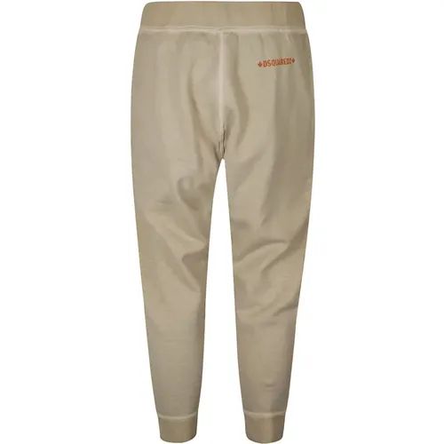 Cotton Trousers Maple Leaf Print , male, Sizes: XL, 2XL, L - Dsquared2 - Modalova