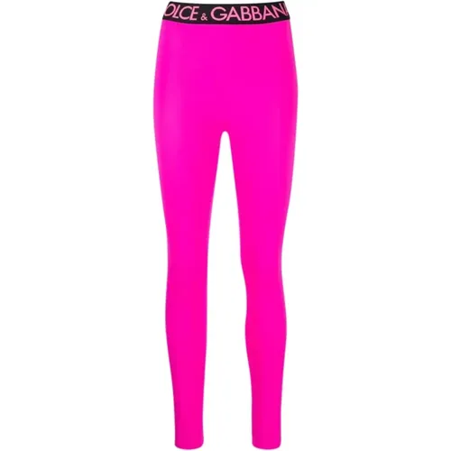 Elasticated Waistband Trousers , female, Sizes: XS - Dolce & Gabbana - Modalova
