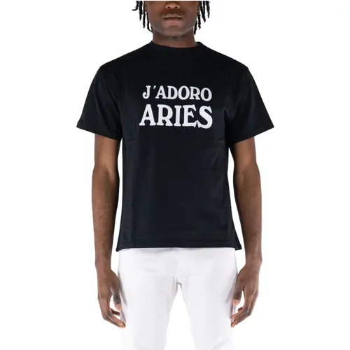 Stylisches Baumwoll-T-Shirt für Männer , Herren, Größe: 2XL - Aries - Modalova