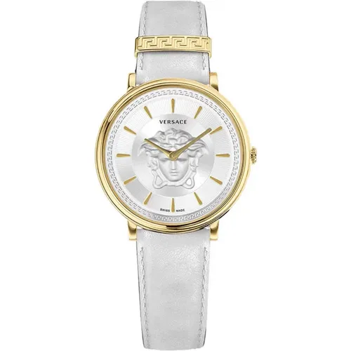 V Circle Medusa White Gold Watch , female, Sizes: ONE SIZE - Versace - Modalova
