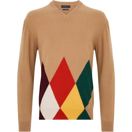 Diamant Wollpullover Multicolor Herren , Herren, Größe: 2XL - Daniele Fiesoli - Modalova