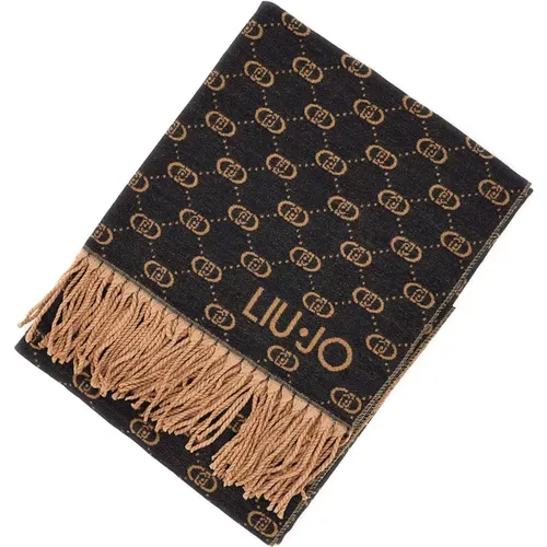 Jacquard Lurex Logo Stole , female, Sizes: ONE SIZE - Liu Jo - Modalova