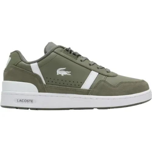 T-clip leather sneakers , male, Sizes: 8 UK, 7 UK, 6 UK - Lacoste - Modalova