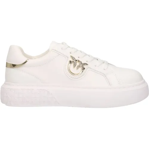 Weiße flache Sneaker , Damen, Größe: 39 EU - pinko - Modalova