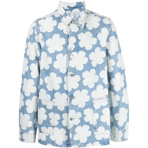Floral-Print Denim Jacket , male, Sizes: M - Kenzo - Modalova