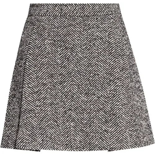 Herringbone A-Line Flared Skirt , female, Sizes: XS - Moschino - Modalova