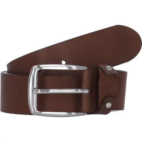 Belts, male, , Size: M Cow Leather Belt with Metal Buckle - Timberland - Modalova